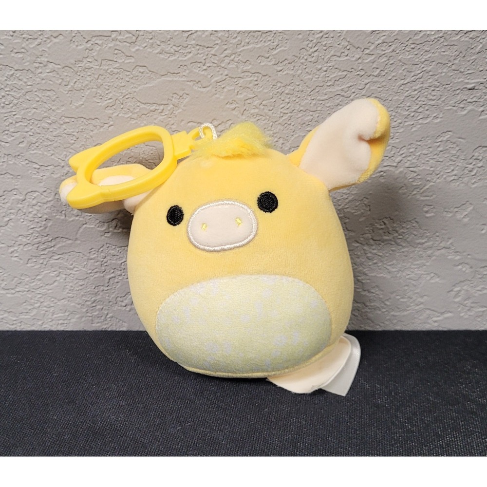Squishmallows Gavyn the Yellow Donkey 3.5" Plush Clip On Keychain